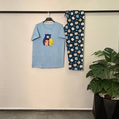 تصویر ست تیشرت شلوار زنانه عروسکی نخپنبه طرح میکس کد ۰۱۳ 