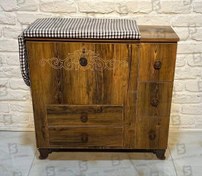 تصویر میز اتو و چرخ خیاطی اسانسوری کد ۴۱۰ با ۵ کشو ملامینه 