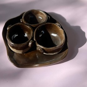 تصویر ست مزه خوری دفرمه سرامیکی بافت دار 