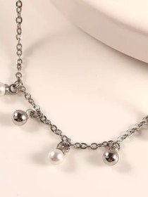 تصویر پابند مرواریدی نقره ای ژوپینگ کد 507 