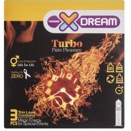 تصویر کاندوم 3عددی توربو تاخیری تحریک کننده خاردار Turbo ایکس دریم X Dream Turbo Condom 3pcs