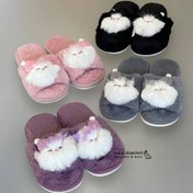 تصویر پاپوش دخترانه پولیشی طرح گربه سایز ۳۸-۳۹ بنفش 