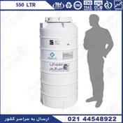 تصویر مخزن آب عمودی تک لایه پلی اتیلن بلند 550 لیتری پلاستونیک مدل 6127 PLASTONIC Vertical polyethylene water tank 550 lit