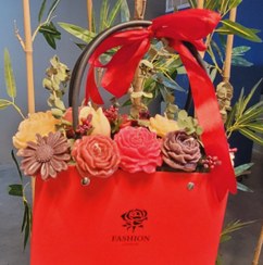 تصویر باکس دسته دار دسته گل شمع phonix_candle