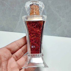 تصویر ظرف کریستال یک مثقال زعفران پوشال 4.6 grams of Saffron Pushal