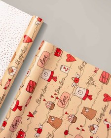 تصویر 3 برگ کاغذ کادو گلاسه – 1070 