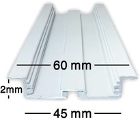 تصویر پروفیل لاینر کد 52 توکار عرض 45 میلی متر عمق 12 میلی متر رویه 60 میلی متر - مشکی Liner profile code 52 built-in, width 45 mm, depth 12 mm, surface 60 mm