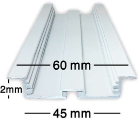 تصویر پروفیل لاینر کد 52 توکار عرض 45 میلی متر عمق 12 میلی متر رویه 60 میلی متر - مشکی Liner profile code 52 built-in, width 45 mm, depth 12 mm, surface 60 mm
