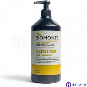 تصویر شامپو بدون سولفات ضد ریزش و کراتینه بیومونتی Biomonti Anti-hair loss shampoo without sulfate and keratin milk 1liter