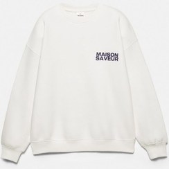 تصویر سویشرت گرافیکی Profiterole زنانه سفید پل اند بیر 