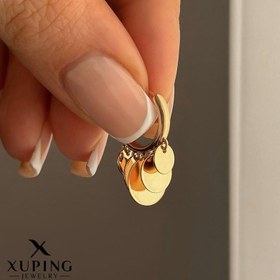 تصویر گوشواره پولکی ژوپینگ طرح طلا 