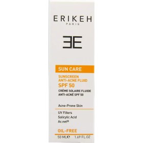 تصویر فلوئید ضد آفتاب و ضد جوش SPF50 بی رنگ اریکه Sunscreen Anti Acne Fluid SPF50 ERIKEH