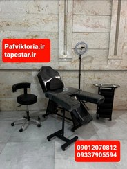 تصویر ست کامل تجهیزات تتو با تخت و رینگ لایت 