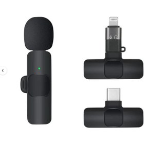 تصویر میکروفن یقه ای مدل K8-Lightning K8