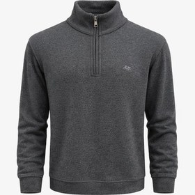 تصویر پلیور بافت نیم زیپ - 