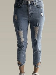 تصویر شلوار جین مام فیت دمپا دکمه 132-283 