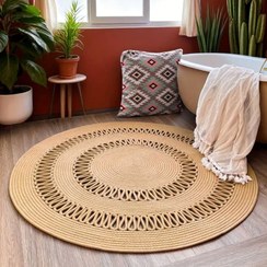 تصویر پادری (فرشینه) مدل خورشیدی - کرم تیره / قطر ۶۰ سانت 