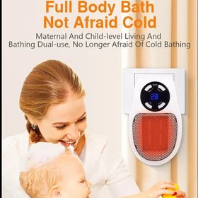 تصویر بخاری برقی پرتابل فن دار با تایمر و ترموستات 