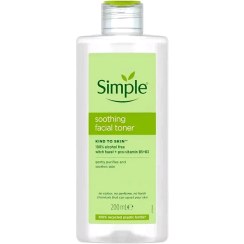 تصویر تونر تسکین دهنده و آبرسان سیمپل مدل Soothing Facial Toner بدون الکل حجم 200 میل واردات قانونی ارسال از منطقه آزاد ارس 