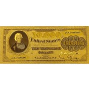 تصویر اسکناس 10.000 دلار آمریکا روکش آب طلا 