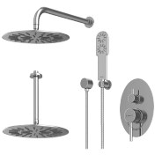 تصویر شیر حمام توکار شودر مدل روگن BRASS | تیپ سه 3 رنگ کروم براق 