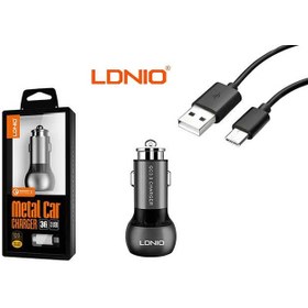 تصویر شارژر فندکی الدینیو مدل C503Q فست شارژ همراه با کابل Type-C 