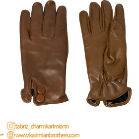 تصویر دستکش دو دکمه چرم 