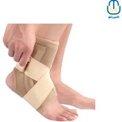تصویر قوزک‌بند طبی نئوپرنی آتل‌دار کرم پاک سمن سایز M – کد 222208088 Paksaman neoprene ankle brace with splint M