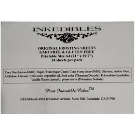 تصویر کاغذ خوراکی A4 Inkedibles آمریکایی | کاغذ چاپ کیک A4 
