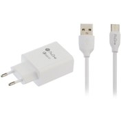 تصویر شارژر دیواری 18 وات پرووان مدل PWC520 به همراه کابل تبدیل USB-C سفید شارژر موبایل پرووان