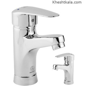 تصویر شیر روشویی قهرمان مدل زوبین Ghahraman Basin Faucet Chrome Zobin Model