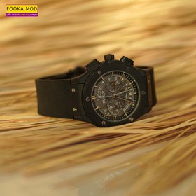 تصویر ساعت زنانه هابلوت سه موتوره اسکلتون مشکی - HUBLOT 