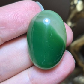 تصویر نگین سنگ عقیق سبز معدنی کد k1118 