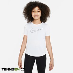 تصویر تی شرت تنیس بچگانه نایک Nike Dri-FIT One- سفید ا Nike Dri-FIT One Girls' Tennis T-Shirt Nike Dri-FIT One Girls' Tennis T-Shirt