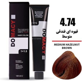 تصویر رنگ مو سری فندقی 120میل دوماسی 5.74-قهوه ای فندقی روشن Domacy Hair Color Hazelnut 120ml