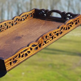 تصویر سینی چوبی تمام مشبک 