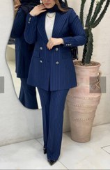 تصویر کت و شلوار زنانه دیپلمات نگار رنگ شکلاتی سایز ۳۶ تا ۴۰ 