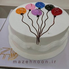 تصویر کیک تولد با طرح بادکنکی 