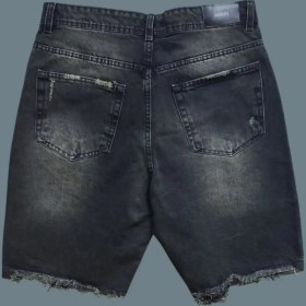 تصویر شلوارک جین زغالی تینت سبز SHK005 