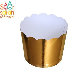 تصویر کاپ کیک متالایز طلایی 