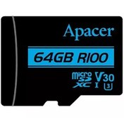 تصویر کارت حافظه microSDXC اپیسر مدل V30 R100 کلاس 10 استاندارد UHS-I U3 ظرفیت 64 گیگابایت 