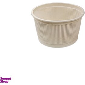 تصویر سطل یکبار مصرف گیاهی آملون مدل 410 ظرفیت 1500ccرنگ سفید کرم پک 10تایی 
