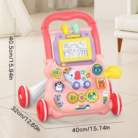 تصویر واکر کودک هانگر مدل HE0811 موزیکال صورتی 