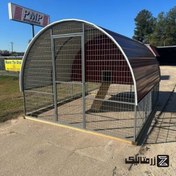 تصویر مرغدان نیم دایره متحرک با لانه 