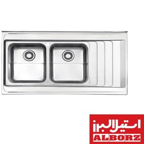 تصویر سینک دو لگنه فانتزی استیل البرز مدل 734 روکار Steel Alborz Model 734 Type Sit-on Sink