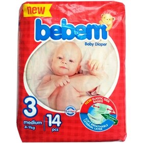 تصویر پوشک ببم مدل New سایز 3 بسته 14 عددی Bebem New Size 3 Diaper Pack of 14