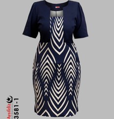 تصویر پیراهن مجلسی زنانه سایز بزرگ کد ۳۵۸۱ 