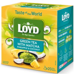 تصویر دمنوش لوید حاوی چای سبز ماچا، آناناس و نارگیل 20 عددی LOYD Green Tea with Matcha 