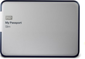 تصویر WD My Passport Slim 1TB قابل حمل فلزی خارجی هارد دیسک USB 3.0 با پشتیبان گیری خودکار 