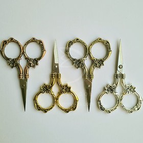 تصویر قیچی گلدوزی آنتیک مدل 202 